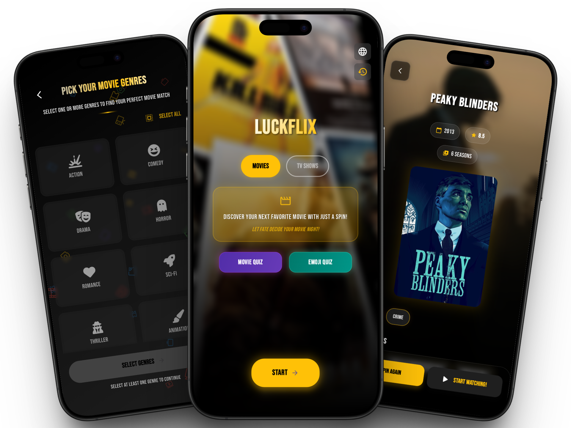 LuckFlix App Mockup