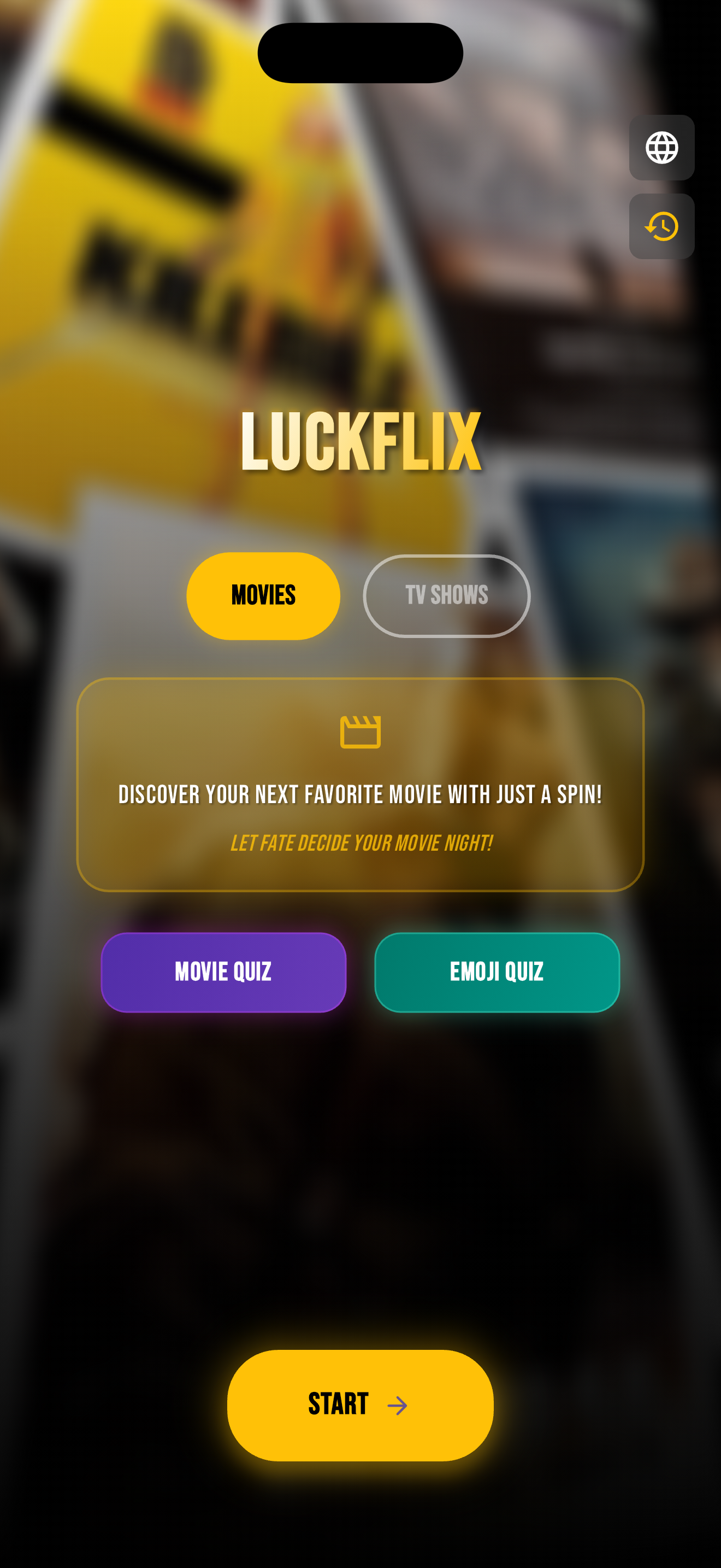 LuckFlix Home Screen